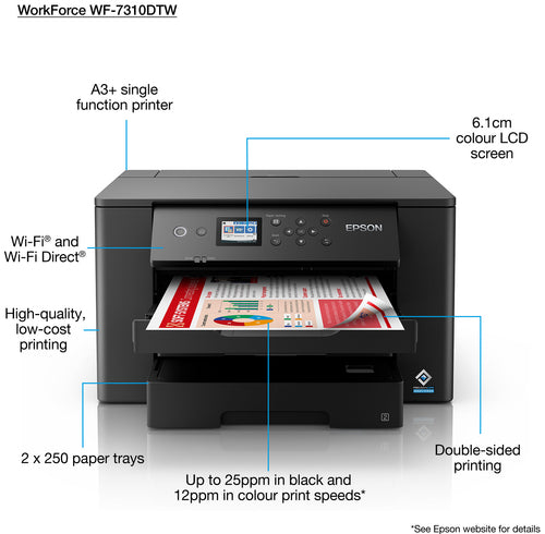Epson WorkForce WF-7310DTW inkjet printer Colour 4800 x 2400 DPI A3+ Wi-Fi Epson WorkForce WF-7310DTW inkjet printer Colour 4800 x 2400 DPI A3+ Wi-Fi